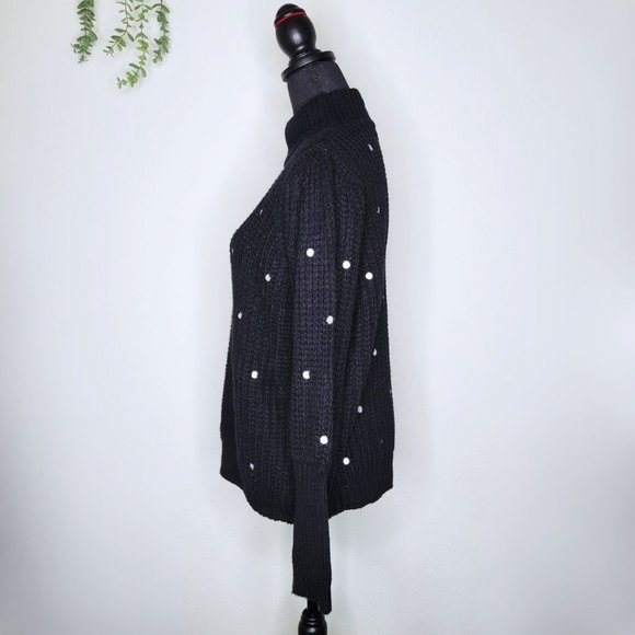 BLACK AND WHITE TURTLENECK SWEATER FOR WOMEN - Picture 3 of 11